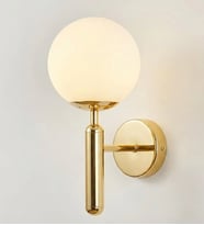 Alva Glob Camlı Duvar Aplik 3260-W20-9M-GX (Gold)