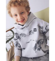 Mayoral Erkek Çocuk Baskılı Kapşonlu Sweatshirt Gri