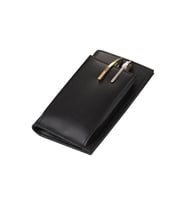 Deri Kalemlik Notluk Cüzdan Telefon Cepli Note Pad Wallet and Phone Pocet Vegan 11x17,5 cm (Siyah)