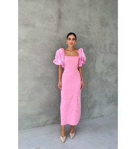 Mulvxmdyk Mdyk02 Pembe İşlemeli Kolu Garnili Elbise (Mulvix)