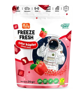 Mey İthalat® Freeze Fresh Çıtır Küpler Çilek Elma 20 Gr