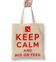 Keep Calm And Mid Or Feed Bez Çanta Uzun Saplı