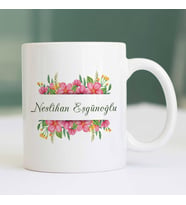 Kişiye İsme Özel Seramik Kahve Kupası (Beyaz)