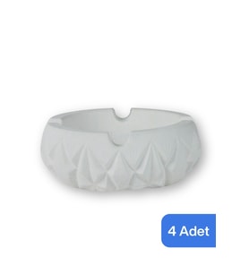 Beyaz Küllük Seti, Dekoratif ve Şık 4'lü Kül Tablası, Modern Tasarım