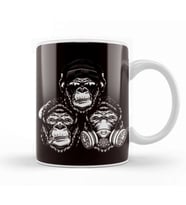 See Speak Hear No Evil Gorilla Japan Wise Monkeys Emoticon Kupa Bardak Porselen