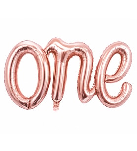 One Yazısı Rose Gold Folya Balon