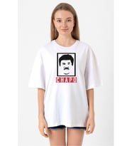 El Chapo Gangster Swagger Beyaz Kadın Oversize Tshirt