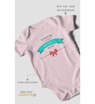 Babacım Bu Sene Ki Hediyen Benim Baskılı Bebek Zıbını – Çıtçıtlı Body 8 Renk  %100 Pamuk Kısa Kol (Bebek Pembesi)