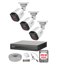 DAHUA 3 Kameralı Gece Görüşlü Su Geçirmez FULL HD Güvenlik Kamerası Seti 320GB