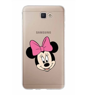 Samsung Galaxy J7 Prime Kapak Minnie Mouse Tasarımlı Şeffaf Silikon Kılıf