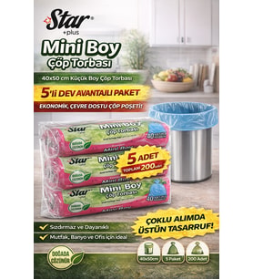 Boy Torbası 40'Lı 5 Paket 40X50 Cm Dayanıklı Sızdırmaz Küçük Boy Poşeti