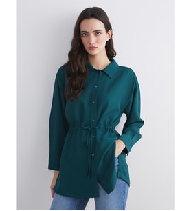 LCW Modest Yeşil Kadın Gömlek Tunik