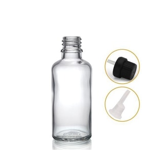 30ml şeffaf cam içten damlalıklı şişe siyah kapak, 12 adet, damlalıklı şişe, damlatmalı şişe