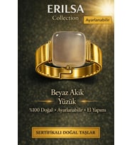Sertifikalı Doğal Akik Yüzük Doğal Taş Yüzük Ayarlanabilir El Yapımı Şık Minimal Tasarım (Çok Renkli)