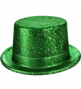 Yeşil Simli Glitter Silindir Parti Şapkası