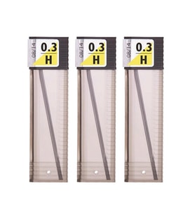 0.3 Kalem Ucu H 60 mm 3 Paket 0,3 Min Kalem Uç Teknik Kalem Yedeği Mono Tombow H 60 mm 3 Paket (Siyah)