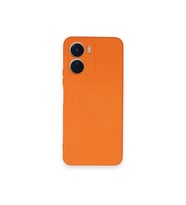 Newface Vivo Y16 Kılıf Nano içi Kadife Silikon - Turuncu