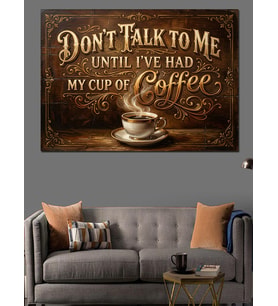 Coffee Yazılı Nostaljik Kahve Tabelası Dekoratif Kanvas - Mdf Ahşap Tablo