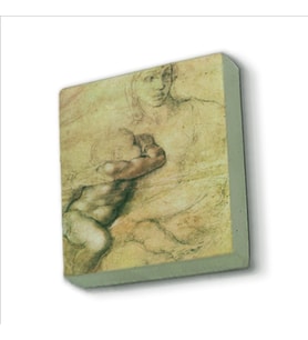 Eskiz çizim (Leonardo Da Vinci) Baskılı Doğaltaş  Magnet(KRG-140)Buzdolabı Süsü