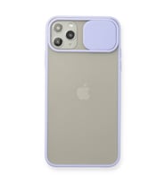 Apple İphone 11 Pro Max Kılıf Palm Buzlu Kamera Sürgülü Silikon - Lila