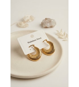 316L Çelik Gold Renk Halka Model Küpe TJ-BKP12021