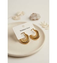 316L Çelik Gold Renk Halka Model Küpe TJ-BKP12021