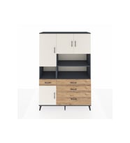 Hyperion Dolap 9 Raflı 4 Çekmeceli 4 Kapaklı 132x44x195 Antrasit-Aytaşı/Çam