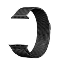 Uyumlu Model Apple Watch 42mm 44mm 45mm 49mm Kordon Milano Loop Metal Kordon 1/2/3/4/5/6/se/7 (Siyah)