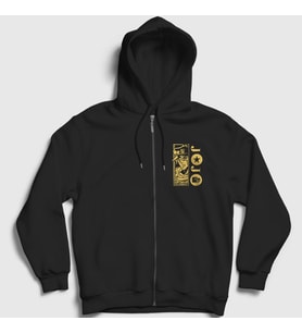 Presmono Unisex Siyah Jotaro Kujo V3 Anime Jojo Fermuarlı Kapüşonlu Sweatshirt 322470tt
