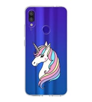 Xiaomi Redmi Note 7 Pro Uyumlu Kapak Unicorn Tasarımlı Şeffaf Silikon Kılıf