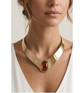 METALİZE KAPŞONLU CHOKER TASMA KOLYE