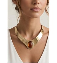METALİZE KAPŞONLU CHOKER TASMA KOLYE