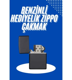Doldurulabilir Siyah Benzinli Çakmak Metalik
