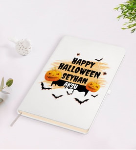 BK Gift Kişiye Özel Happy Halloween Tasarımlı Beyaz Defter-16