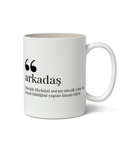 Arkadaş Kelime Anlamı Baskılı Kupa Bardak Baskılı Kahve Kupa Bardak