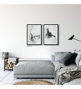 Çerçeveli Doku Efektli Tablo Seti 105x70 cm