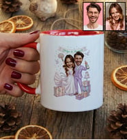 Kişiye Özel Karikatürlü Gelin Damat Balayı Çifti Kupa Bardak Sevgililer Günü Hediyesi