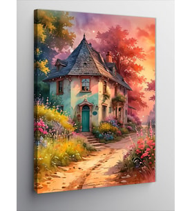 Kanvas Tablo Masalsı Kır Evi