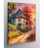 Kanvas Tablo Masalsı Kır Evi