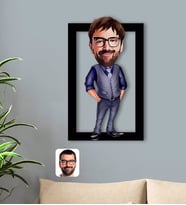 BK Gift Kişiye Özel Baba Karikatürlü 3D Ahşap Tablo-2