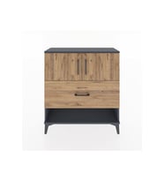 Arges Şifonyer 2 Raflı Tek Çekmeceli 2 Kapaklı 88x30x96 Antrasit-Çam