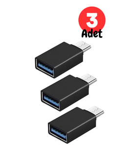 MN6 X5type-c Usb Otg.3 Adet Yüksek Hızlı Veri Aktarımı Usb 3.0 Otg Dönüştürücü.mini Otg Çevirici Adaptör (Siyah)