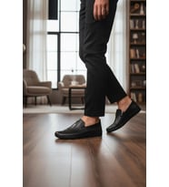 Enoch Hakiki Deri Çift Lastik Detaylı ve Comfort Tabanlı Erkek Casual Ayakkabı