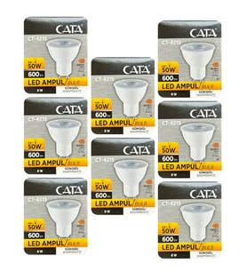 (8 Adet) Cata 8W (50W) 3000K (Sarı Işık) GU10 Duylu Led Spot Ampul