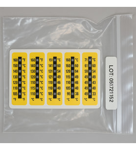 Farnell 10 Adet Thermindex 8A 40-71°C Geri Dönüşsüz Isı Gösterge Bandı Sıcaklık Etiket Şeridi Isı Gösterge Etiketi 522958