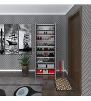 Kenzlife ayakkabılık ayakkabı dolabı kilitli be real gri 180*70*32 kapaklı arkalıklı ofis dolabı iki bölme (Karışık)