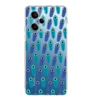 PrintiFy Xiaomi Redmi Note 12 Pro ile Uyumlu Nazar Boncuğu 4  Kamera Korumalı Şeffaf Silikon Kılıf