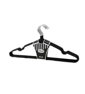 SİYAH 10PCS SİLİKON KAPLAMALI METAL ELBİSE ASKISI