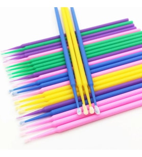 MİCROBRUSH 100'LÜ PAKET Makyaj fırçası kirpik uzatma araçları tek kullanımlık mikro fırça