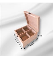 Ham Ahşap-boyanabilir-4 Bölmeli-klipsli-takı-makyaj-aksesuar-dekoratif Çok Amaçlı Küçük Organizer Kutu